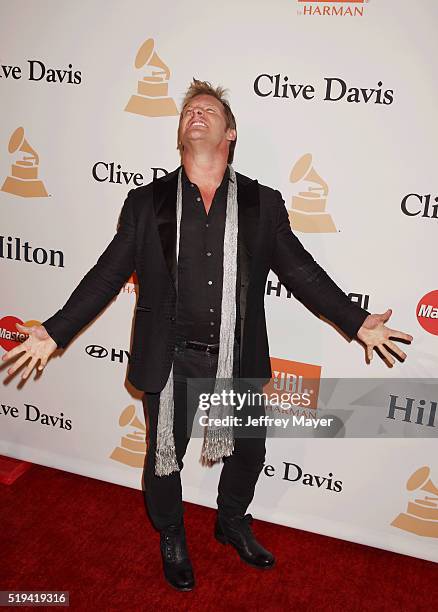 Recording artist/professional wrestler Chris Jericho attends the 2016 Pre-GRAMMY Gala and Salute to Industry Icons honoring Irving Azoff at The...