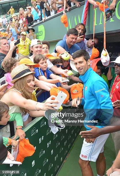 Novak Djokovic at Miami Open at Crandon Park Tennis Center on April 3, 2016 in Key Biscayne, Florida.