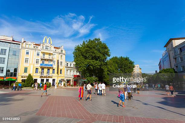 street in varna, bulgaria - varna bulgaria stock pictures, royalty-free photos & images