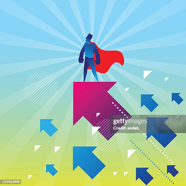 super held auf der obersten - initiative stock-grafiken, -clipart, -cartoons und -symbole