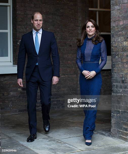 Prince William, Duke of Cambridge and Catherine, Duchess of Cambridge attend a reception ahead of their tour of India and Bhutan at Kensington Palace...
