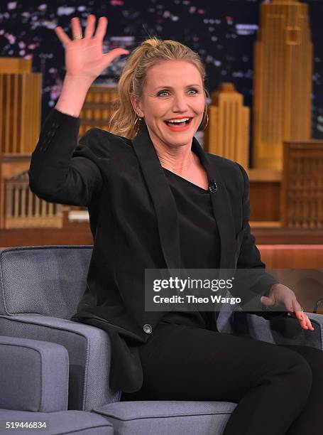 Cameron Diaz Visits "The Tonight Show Starring Jimmy Fallon" at NBC Studios on April 6, 2016 in New York City.