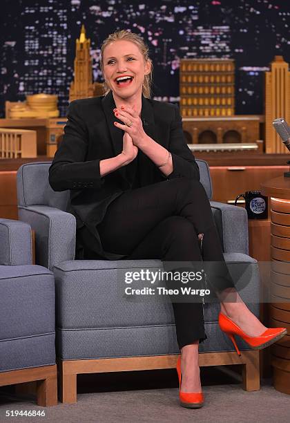 Cameron Diaz Visits "The Tonight Show Starring Jimmy Fallon" at NBC Studios on April 6, 2016 in New York City.