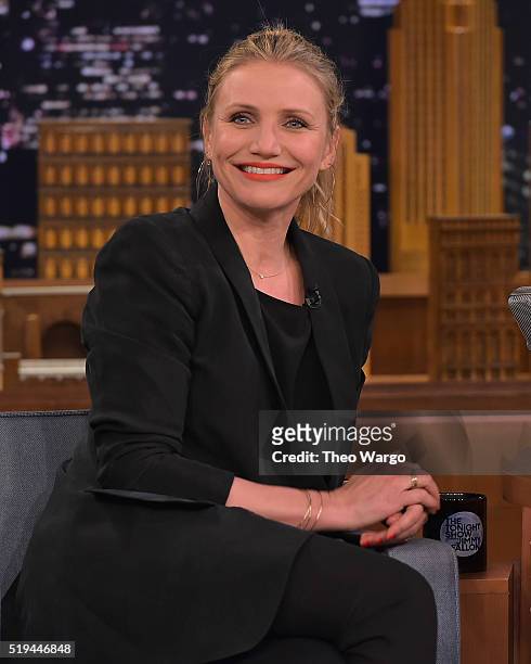Cameron Diaz Visits "The Tonight Show Starring Jimmy Fallon" at NBC Studios on April 6, 2016 in New York City.
