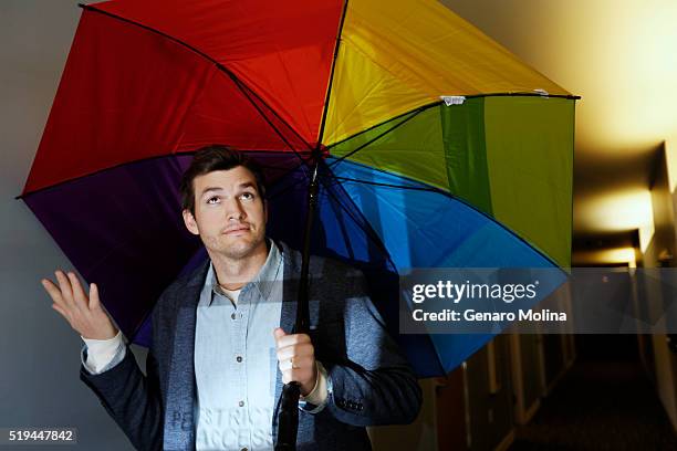 Actor Ashton Kutcher from the new Netflix series 'The Ranch' is photographed for Los Angeles Times on March 22, 2016 in Los Angeles, California....