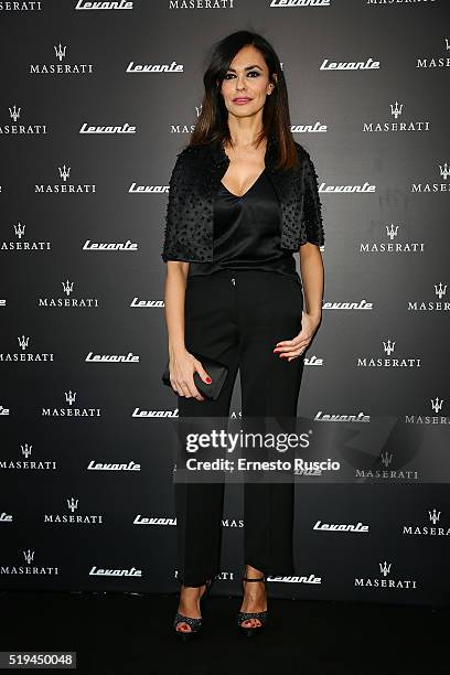 Maria Grazia Cucinotta attends the 'Maserati Levante' Presentation at Casa Delle Armi on April 6, 2016 in Rome, Italy.