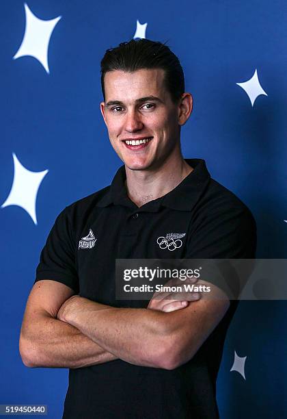 Sam Webster of the Men's Sprint Team during the New Zealand Olympic Team Track Cycling Sprint Team Announcement at The Avantidrome on April 7, 2016...