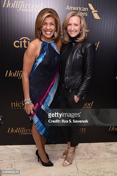 Anchor Hoda Kotb and journalist Lara Spencer attend the Hollywood Reporter's 2016 35 Most Powerful People in Media at Four Seasons Restaurant on...