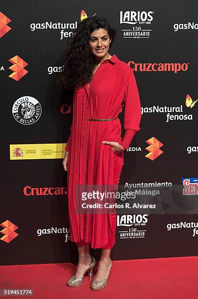 Spanish actress Nya de la Rubia attends the Malaga Film Festival 2016 presentation cocktail at the Circulo Bellas Artes on April 6, 2016 in Madrid,...