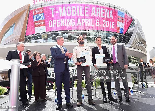 Clark County Commission Chairman Steve Sisolak , Clark County Commissioner Mary Beth Scow , MGM Resorts International Chairman and CEO Jim Murren and...