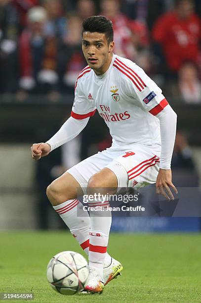 Raul Jimenez of Benfica in action during the UEFA Champions League quarter final first leg match between FC Bayern Muenchen and SL Benfica Lisbon at...