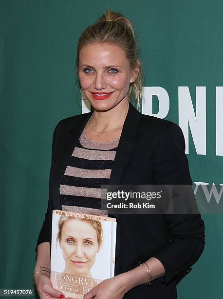 Cameron Diaz promotes her new book, "The Longevity Book: The Science Of Aging, The Biology Of Strength, And The Privilege Of Time" at Barnes & Noble...