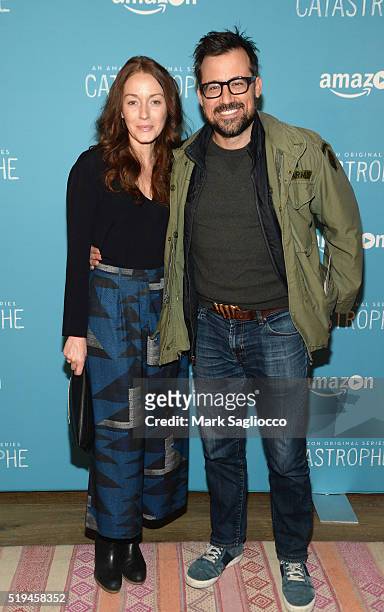 Jennifer Ferrin and Zach Bliss attend "Catastrophe" New York Screening at Crosby Street Hotel on April 6, 2016 in New York City.