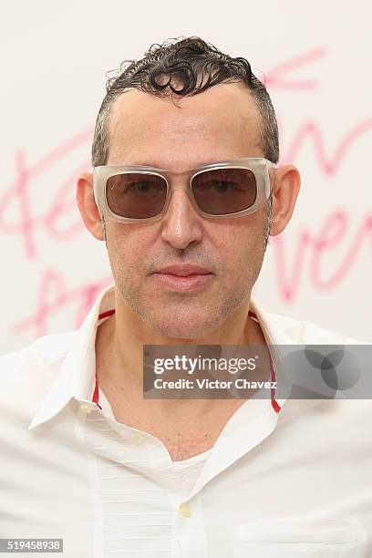 Designer Karim Rashid attends a press conference to promote his new furniture collection with Liverpool store at Liverpool Polanco on April 6, 2016...