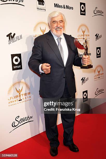 Mario Adorf and smart attend the Jupiter Award 2016 on April 06, 2016 in Berlin, Germany.