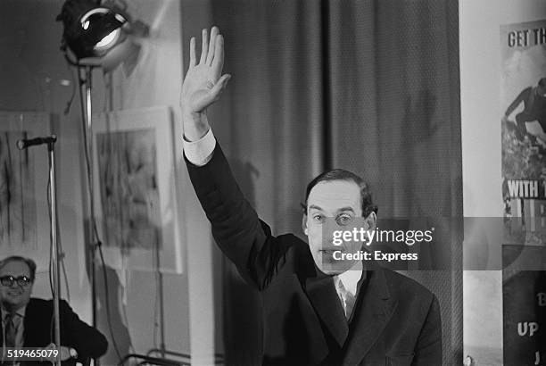 English politician Jeremy Thorpe at a press conference after being elected Leader of the Liberal Party, 18th January 1967.