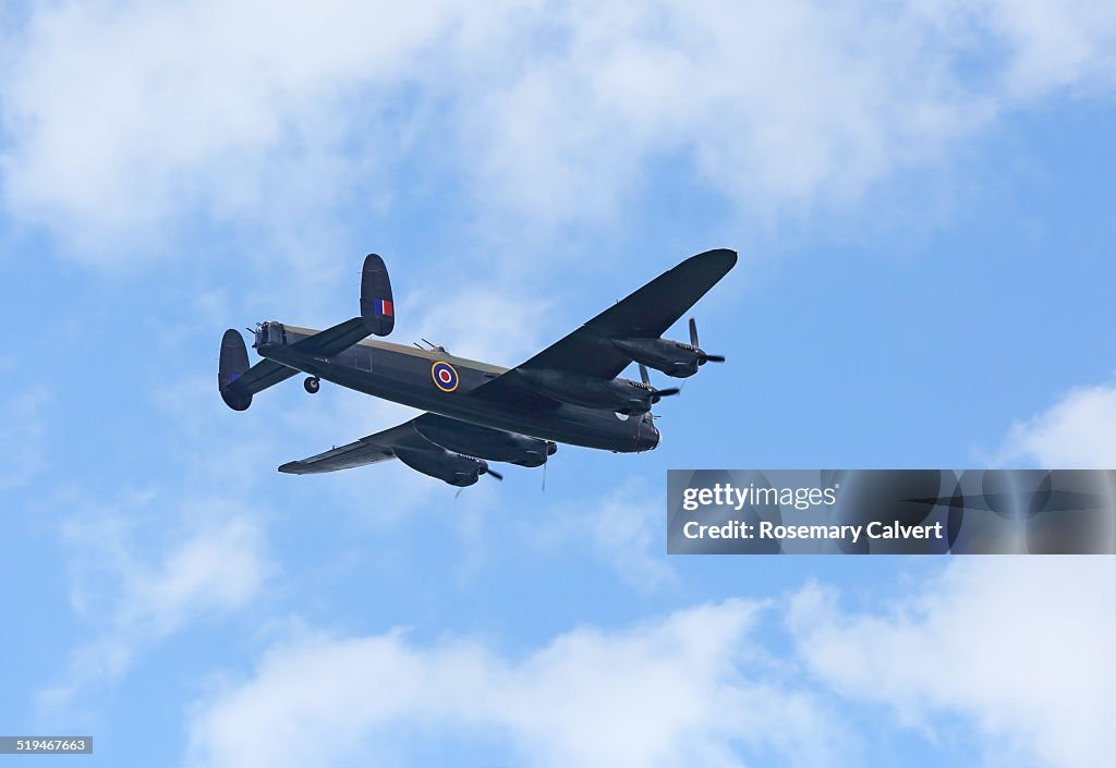 Canadian Lancaster bomber in flight.