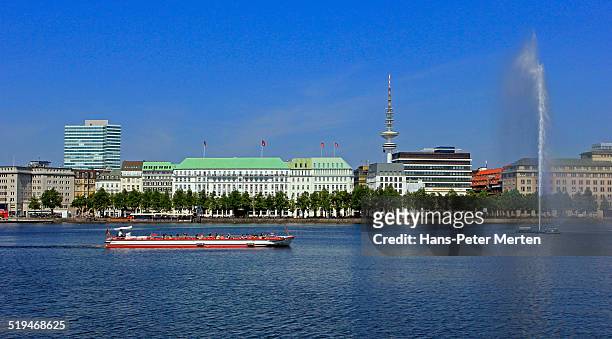 binnenalster, hamburg, germany - alster river stock pictures, royalty-free photos & images