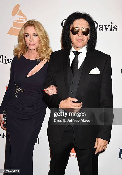 Actress/model Shannon Tweed and recording artist Gene Simmons attend the 2016 Pre-GRAMMY Gala and Salute to Industry Icons honoring Irving Azoff at...