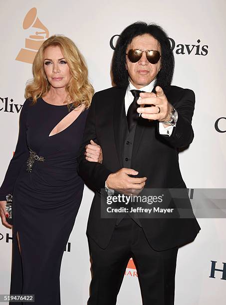 Actress/model Shannon Tweed and recording artist Gene Simmons attend the 2016 Pre-GRAMMY Gala and Salute to Industry Icons honoring Irving Azoff at...