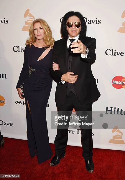 Actress/model Shannon Tweed and recording artist Gene Simmons attend the 2016 Pre-GRAMMY Gala and Salute to Industry Icons honoring Irving Azoff at...