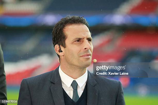 Ludovic Giuly attends the UEFA Champions League Quarter Final between Paris Saint-Germain and Manchester City FC at Parc Des Princes on April 6, 2016...