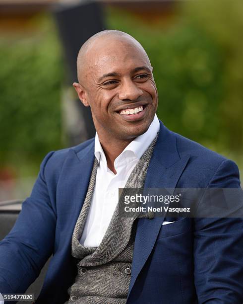 Jay Williams visits "Extra" at Universal Studios Hollywood on April 6, 2016 in Universal City, California.