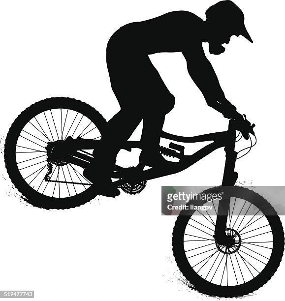 mountainbiker - mountainbiking stock-grafiken, -clipart, -cartoons und -symbole