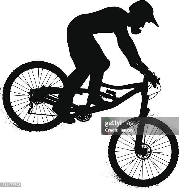 mountain biker - mountain biking stock illustrations