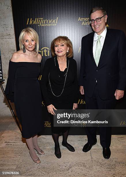 Pamela Gross Finkelstein, Barbara Walters and Jimmy Finklestein attend The Hollywood Reporter's 5th Annual 35 Most Powerful People in New York Media...