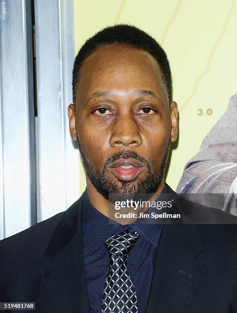 Actor/rapper RZA attends the "Mr. Right" New York premiere at AMC Lincoln Square Theater on April 6, 2016 in New York City.