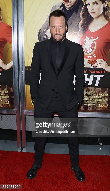 Actor Michael Eklund attends the "Mr. Right" New York premiere at AMC Lincoln Square Theater on April 6, 2016 in New York City.