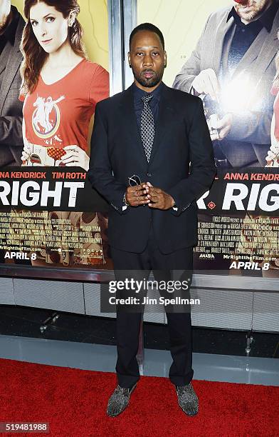 Actor/rapper RZA attends the "Mr. Right" New York premiere at AMC Lincoln Square Theater on April 6, 2016 in New York City.