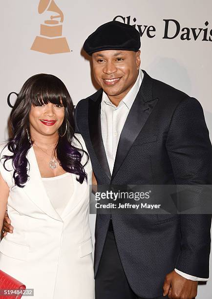 Rapper/actor LL Cool J and wife Simone Smith attend the 2016 Pre-GRAMMY Gala and Salute to Industry Icons honoring Irving Azoff at The Beverly Hilton...