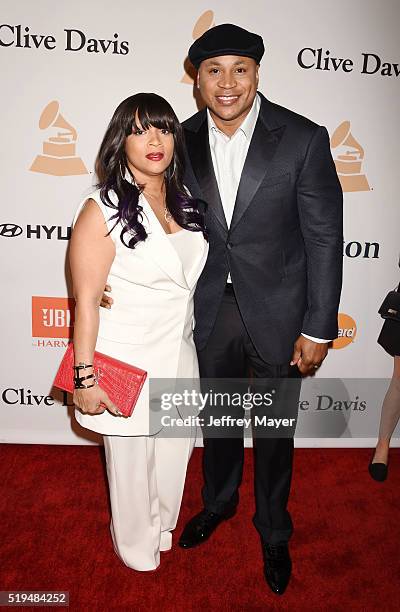 Rapper/actor LL Cool J and wife Simone Smith attend the 2016 Pre-GRAMMY Gala and Salute to Industry Icons honoring Irving Azoff at The Beverly Hilton...