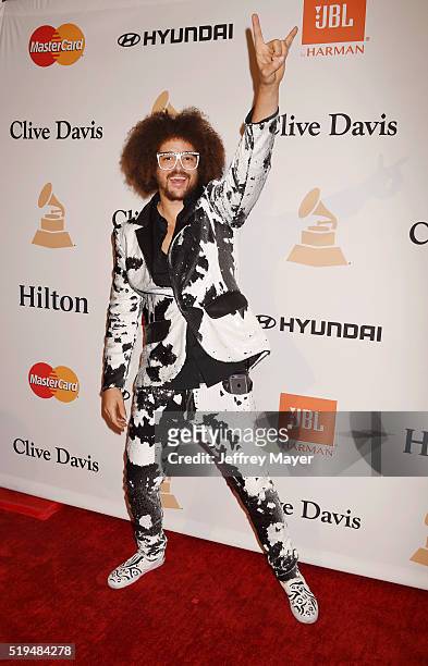 Rapper Redfoo attends the 2016 Pre-GRAMMY Gala and Salute to Industry Icons honoring Irving Azoff at The Beverly Hilton Hotel on February 14, 2016 in...
