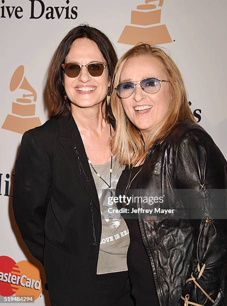 Musician Melissa Etheridge and actress Linda Wallem attend the 2016 Pre-GRAMMY Gala and Salute to Industry Icons honoring Irving Azoff at The Beverly...