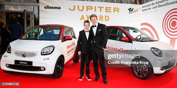 Nick Julius Schuck, Timur Bartels attends the smart at the Jupiter Award 2016 in Berlin, Germany.