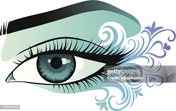 女性の目元のクローズアップ - close eyes点のイラスト素材／クリップアート素材／マンガ素材／アイコン素材