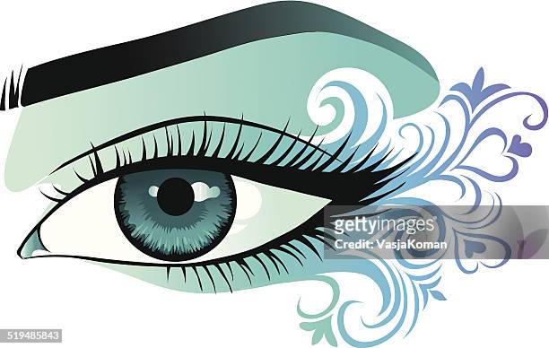 woman's eye close up - iris stock illustrations