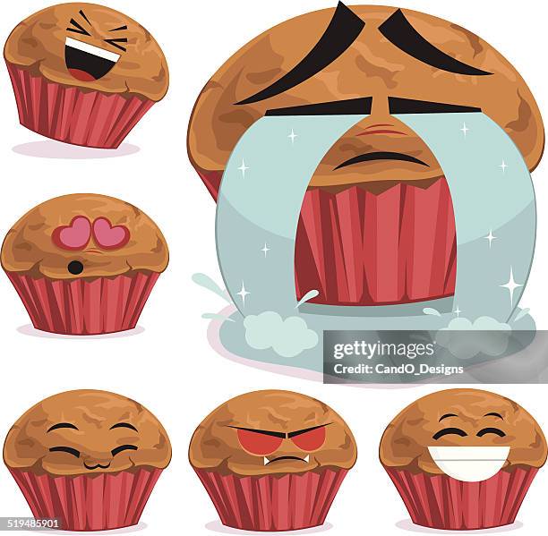 muffin cartoon set b - muffin stock illustrations