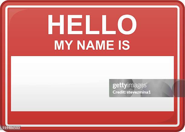 hello my name is - security badge stock illustrations