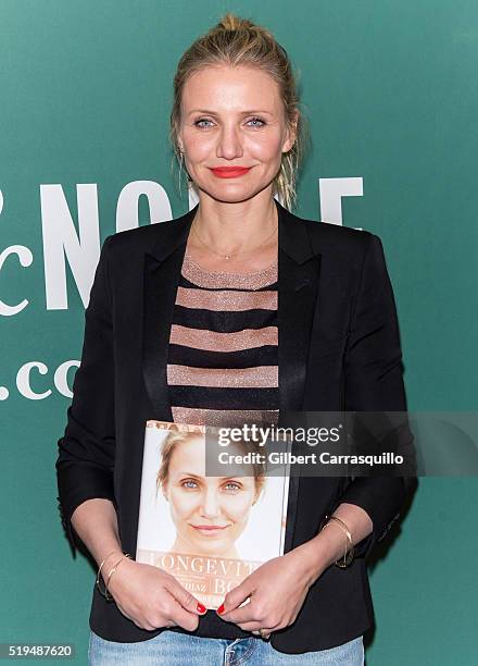 Actress Cameron Diaz attends her book signing for 'The Longevity Book: The Science of Aging, the Biology of Strength, and the Privilege of Time' at...