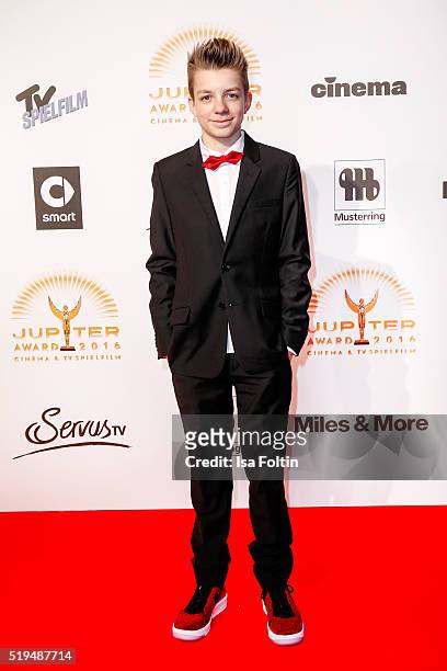 Nick Julius Schuck and smart attend the Jupiter Award 2016 on April 06, 2016 in Berlin, Germany.