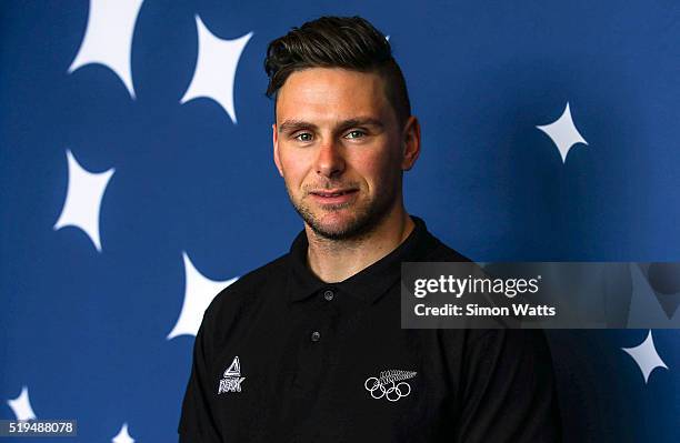 Eddie Dawkins of the Men's Sprint Team during the New Zealand Olympic Team Track Cycling Sprint Team Announcement at The Avantidrome on April 7, 2016...