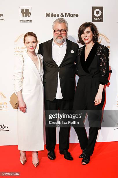 Karoline Herfurth, Artur Jung, Nora Tschirner and smart attend the Jupiter Award 2016 on April 06, 2016 in Berlin, Germany.