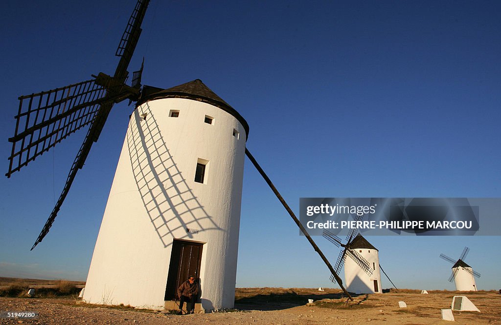 View of the wind mills in Campo de Cript