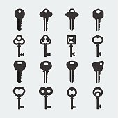 Vector key icons set