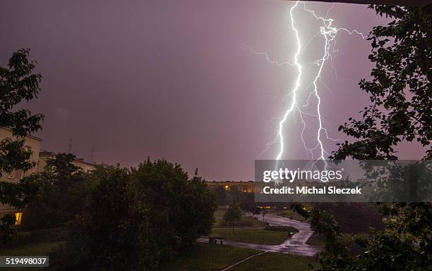 awaiting the lightning - bydgoszcz stockfoto's en -beelden