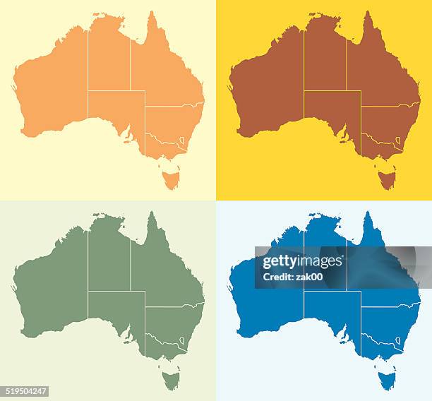 map of australia - australian coastline stock illustrations